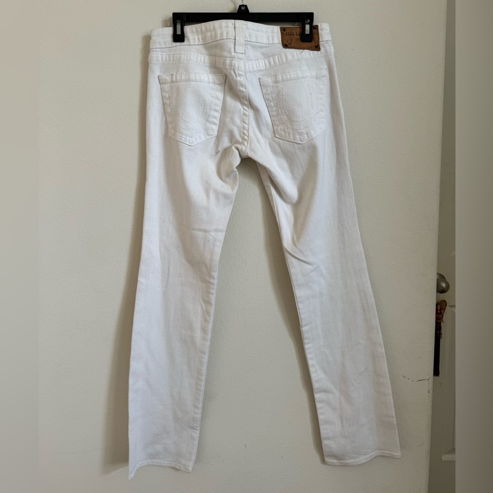 Vintage Y2K white True Religion straight leg low rise jeans size 30